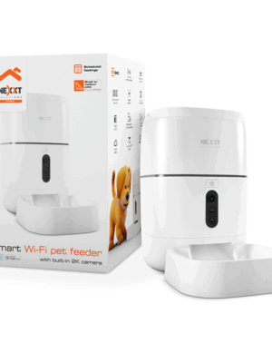 Controla la alimentación de tu mascota desde tu celular con el dispensador inteligente de alimento para mascotas Nexxt. Programa y cuida en todo momento