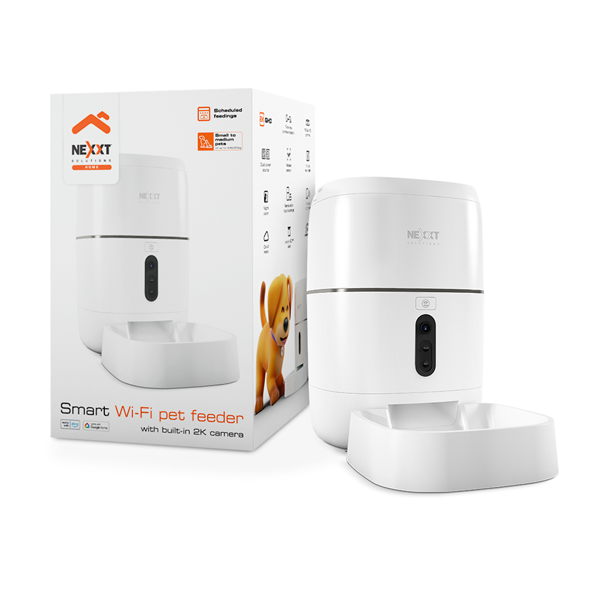 Controla la alimentación de tu mascota desde tu celular con el dispensador inteligente de alimento para mascotas Nexxt. Programa y cuida en todo momento_ Controla la alimentación de tu mascota desde tu celular con el dispensador inteligente de alimento para mascotas Nexxt. Programa y cuida en todo momento